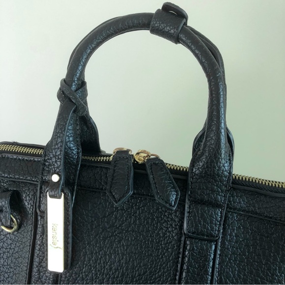 Kenzie Bag Black Tote Shoulder Gold-Tone Faux Leather Strap Medium Crossbody - Picture 4 of 16